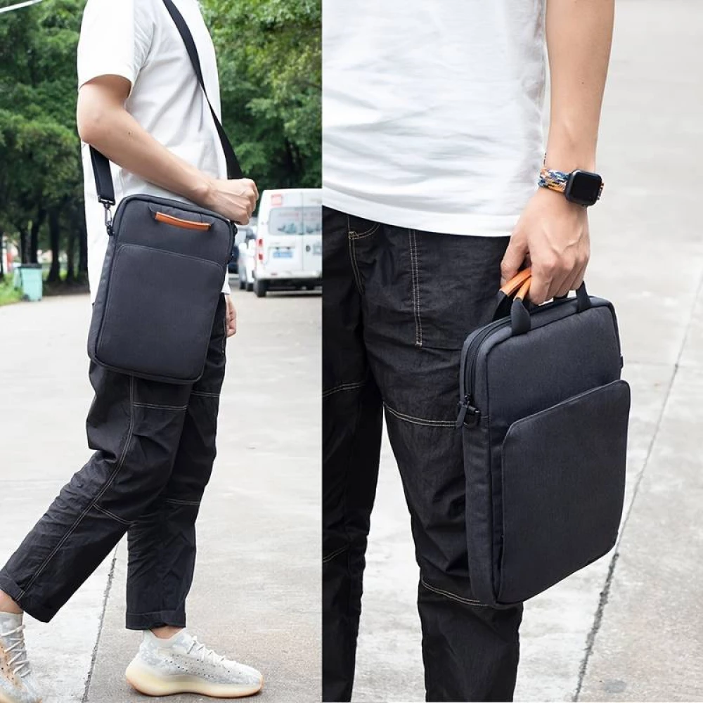 Sac à bandoulière sac à main portable imperméable pour iPad + Laptop + MaxBook 13 pouces - Noir