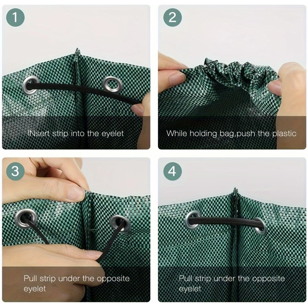 Sac à déchets de jardin (272 L) en polypropylène durable avec poignées et pop-up pour feuilles et débris - Vert