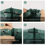 Sac à déchets de jardin (272 L) en polypropylène durable avec poignées et pop-up pour feuilles et débris - Vert