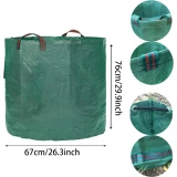 Sac à déchets de jardin (272 L) en polypropylène durable avec poignées et pop-up pour feuilles et débris - Vert