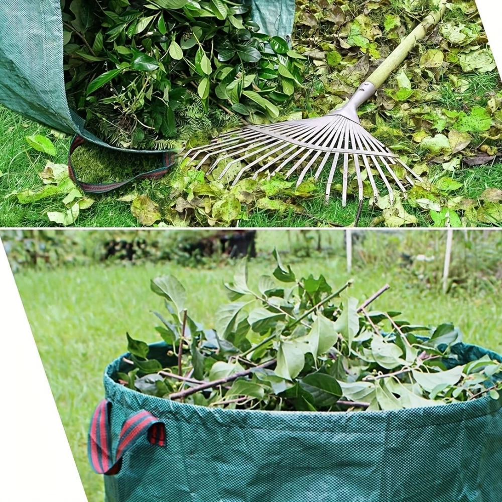 Sac à déchets de jardin (272 L) en polypropylène durable avec poignées et pop-up pour feuilles et débris - Vert