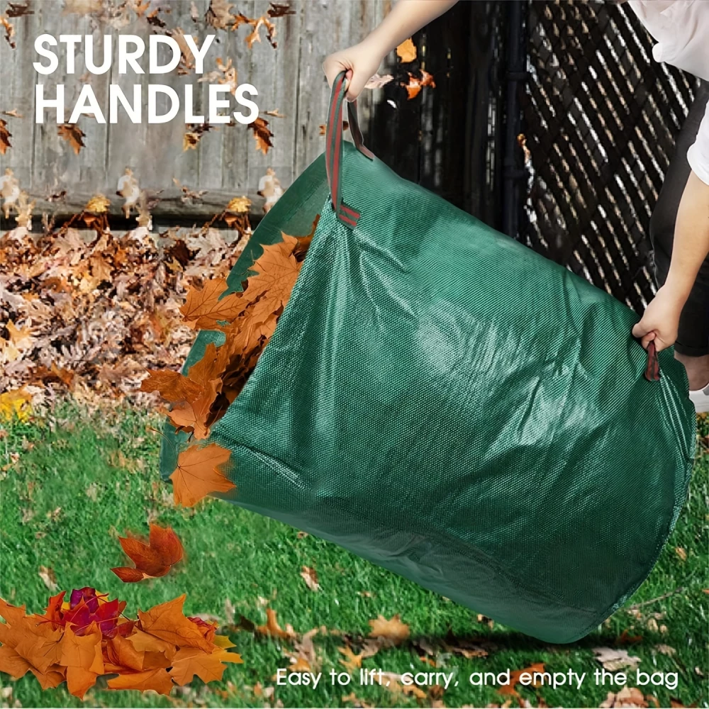 Sac à déchets de jardin (272 L) en polypropylène durable avec poignées et pop-up pour feuilles et débris - Vert