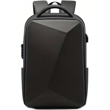 Sportlicher Reise Rucksack erweiterbares Packvolumen 20 - 35 Liter mit Zahlenschloss und USB-Adapter - Schwarz