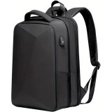 Sportlicher Reise Rucksack erweiterbares Packvolumen 20 - 35 Liter mit Zahlenschloss und USB-Adapter - Schwarz