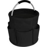 Faltbarer Multifunktions-Garten-/Haushaltstasche aus Stoff mit Taschen und Fächern für Werkzeuge - Schwarz