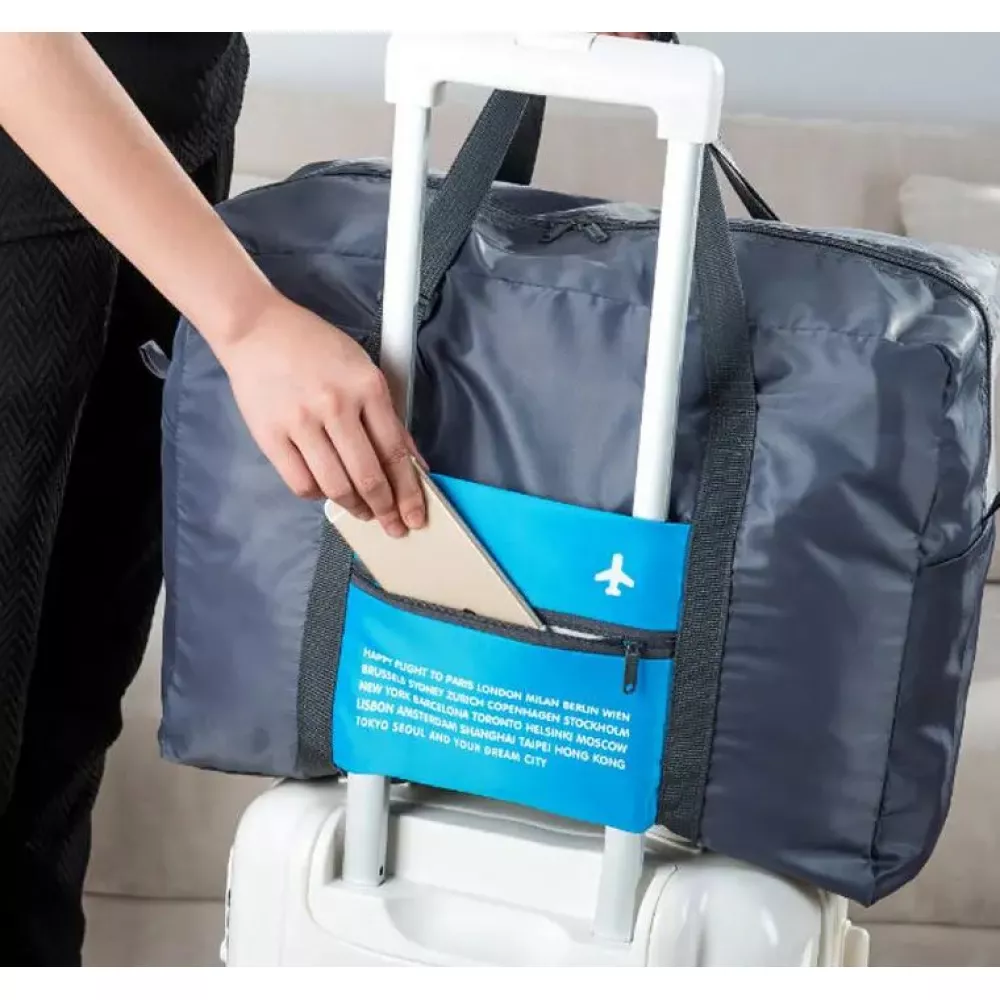 Faltbare und wasserfeste Reisebegleiter-Tasche mit 32L Füllvolumen - Blau