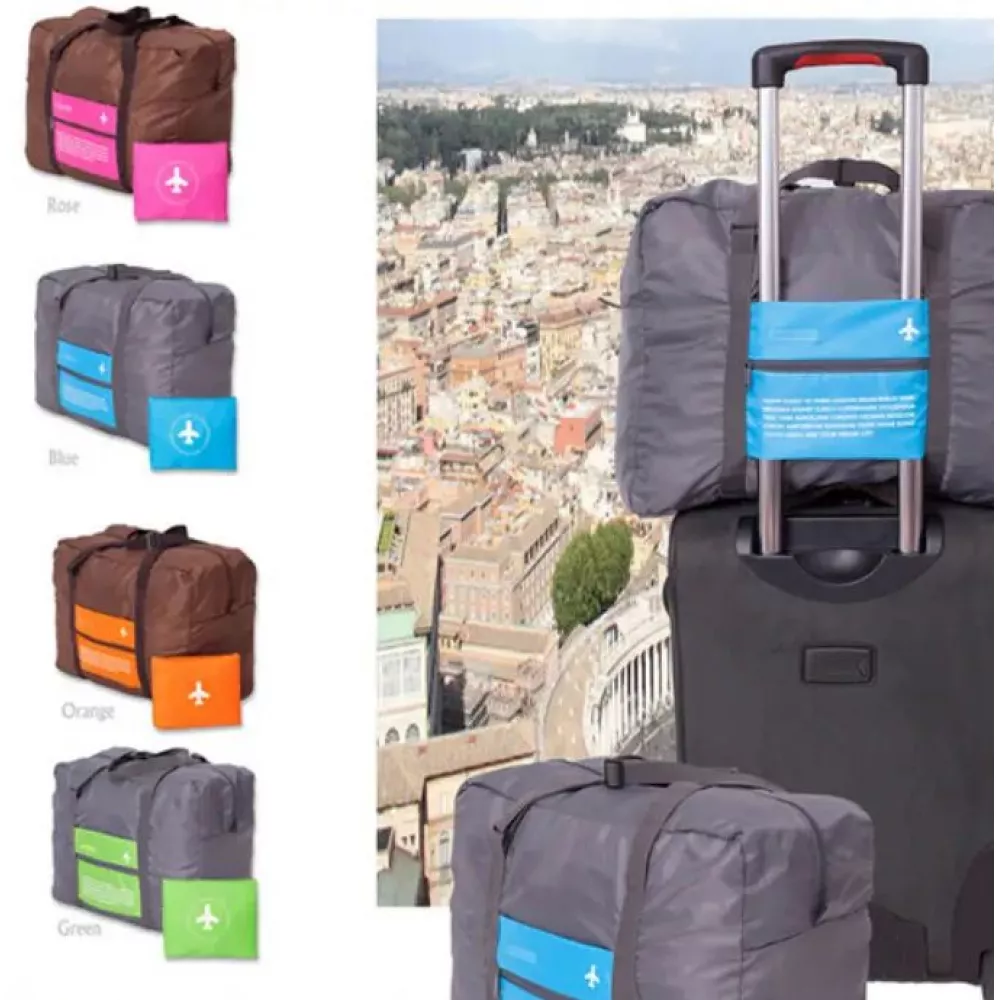 Sac d'appoint de voyage pliable et waterproof 32L de capacité - Rose