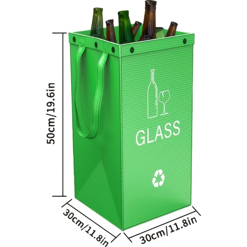 Sacs poubelle pliable 3 en 1 avec 3 couleurs pour tri des d&eacute;ch&ecirc;ts (papier / plastique / verre)