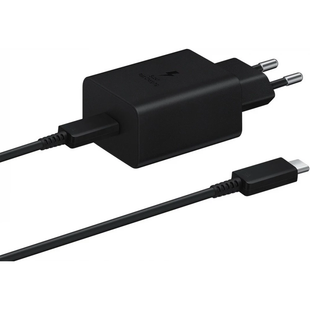 Samsung 45W USB-C Travel Charger Adapter Power Delivery + Ladekabel USB-C (1.8m) - Schwarz