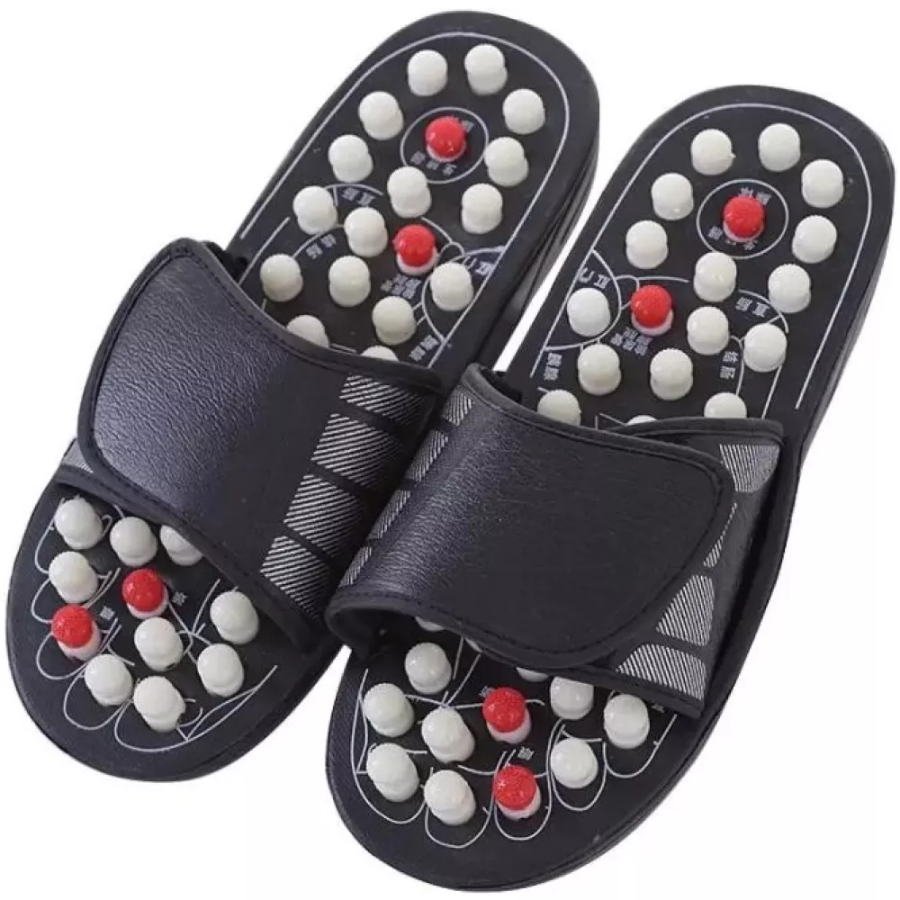 Sandales de podologie confortables avec semelle d'acupuncture noire - 42/43