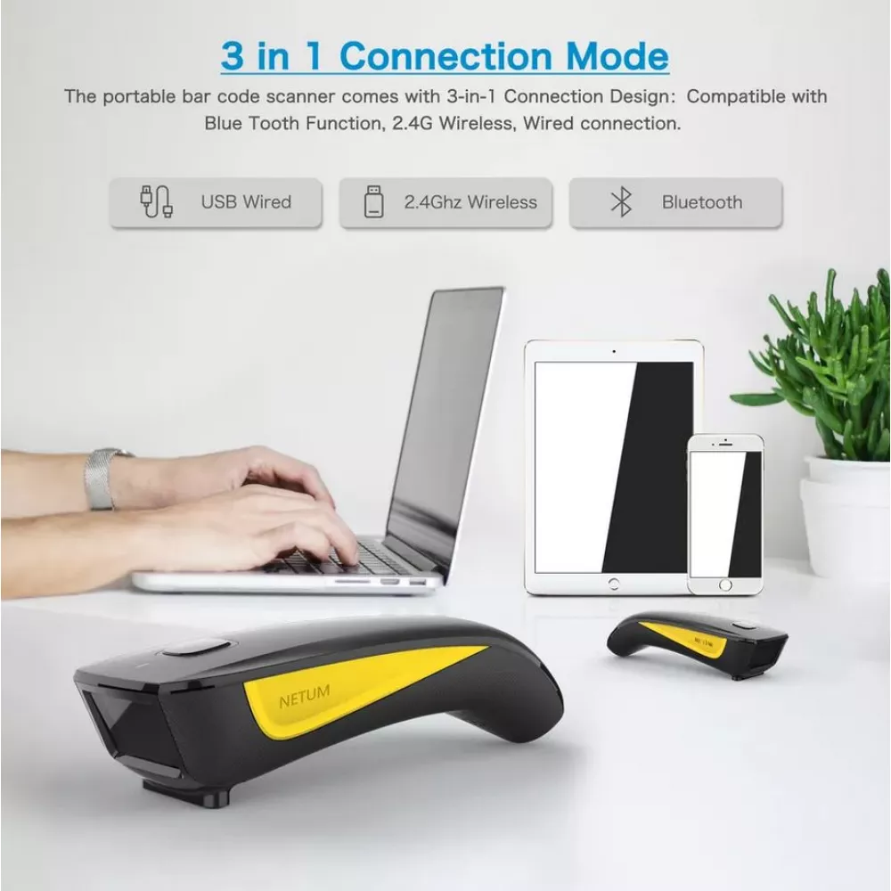 Scanner à main portable 1D - 2D Bluetooth - 2.4G sans fil scanner QR-codes et code-barres