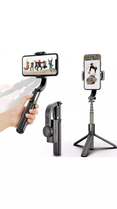 Selfie Stick Tripod 3 en 1 L08, stabilisation Gimbal, trépied avec télécommande