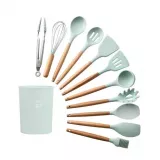 Set complet d'outils de cuisine divers silicone Ecofriendly 11 pièces - Rose