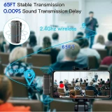Set aus 2 Lavalier-Krawattenmikrofonen Professional Wireless Bluetooth 5.3 mit USB-C-Empfänger & Ladeetui - Schwarz