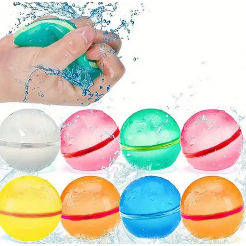 Bombes à eau en silicone (set de 7 pièces) réutilisables avec fermeture magnétique - Multicolor