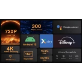 Smart Projecteur HD MG50 Multimédia LED Home Cinema avec Screen Mirroring (Android 12, Wi-Fi 6)