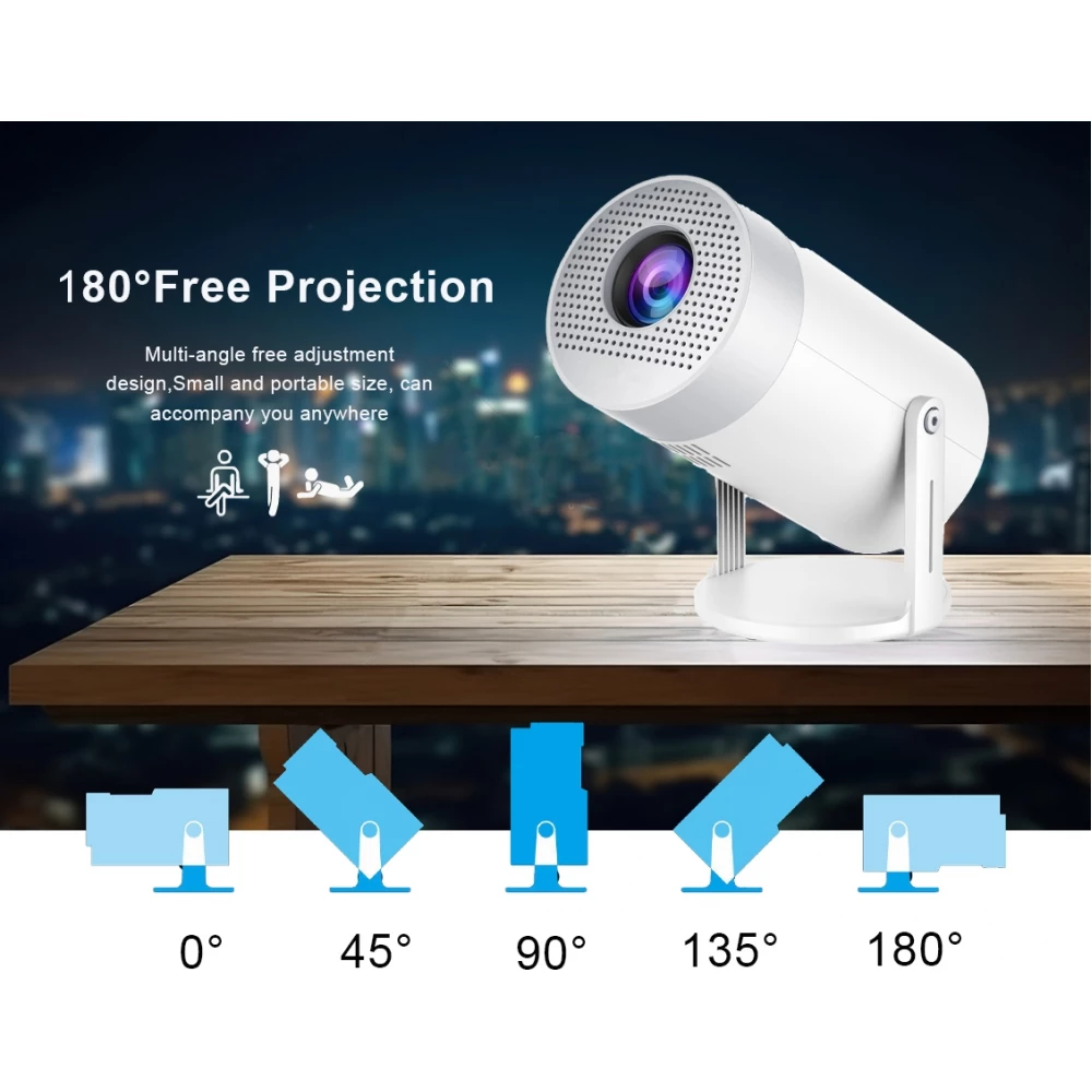 Smart Projecteur HD MG50 Multimédia LED Home Cinema avec Screen Mirroring (Android 12, Wi-Fi 6)