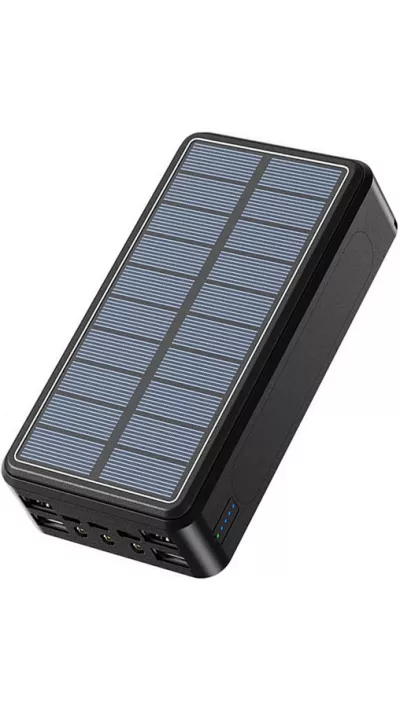 Power Bank solaire Qi ultra capacité 80000 mAh batterie externe sans fil - Noir