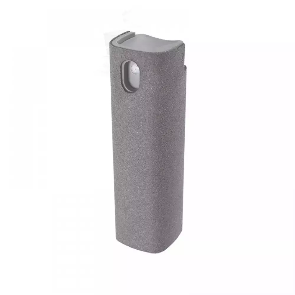 Spray nettoyeur 2 en 1 pour écrans de smartphone avec microfibre intégrée - Gris