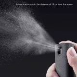 Spray nettoyeur 2 en 1 pour écrans de smartphone avec microfibre intégrée - Gris