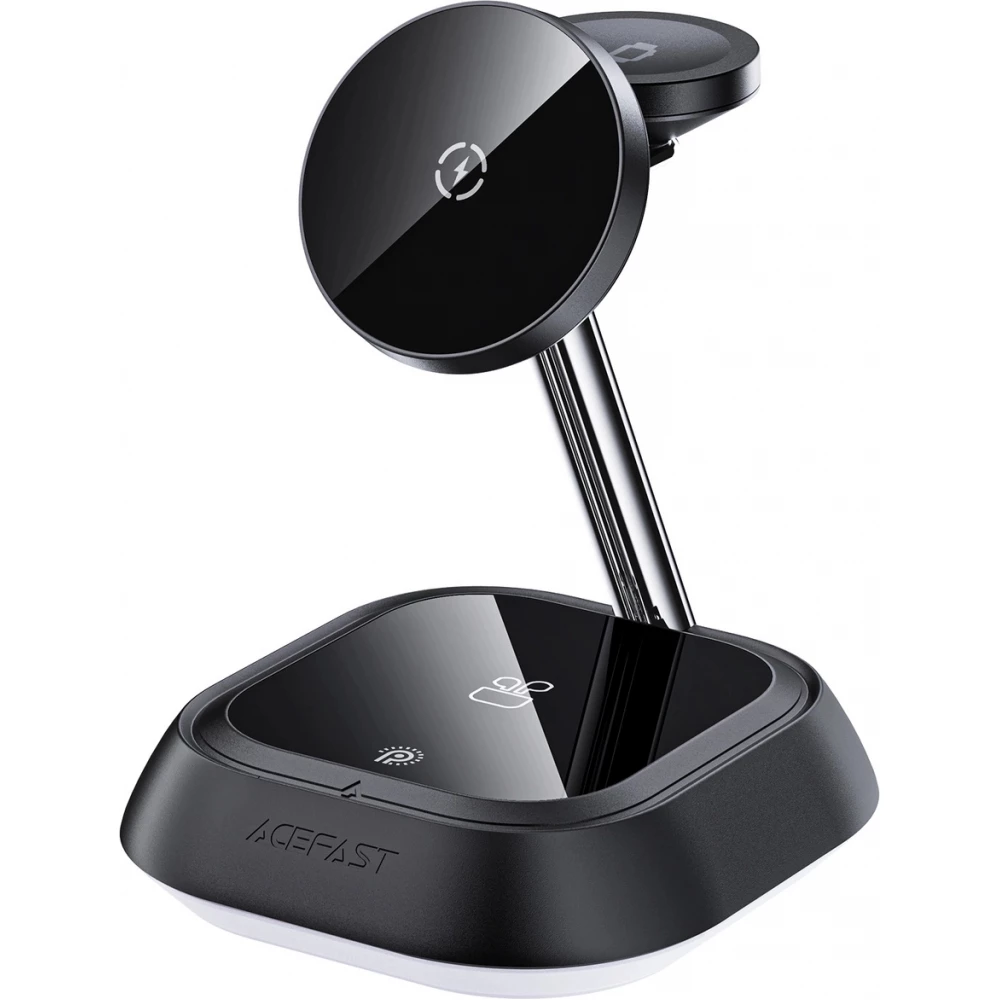 3 in 1 Acefast E16 15W induktive Ladestation Schnellladung für iPhone / AirPods / Apple Watch - Schwarz