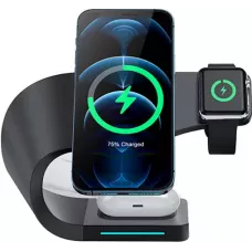 Magnetische Wireless Ladestation 15W für iPhone - Apple Watch, AirPods - Schwarz
