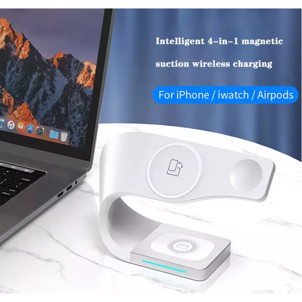 Magnetische Wireless Ladestation 15W für iPhone - Apple Watch, AirPods - Schwarz