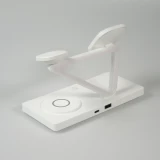 Station de charge magn&eacute;tique 5 en 1 Chargement sans fil 15W avec MagSafe - Contr&ocirc;le tactile - Veilleuse LED - Blanc