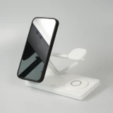 Station de charge magn&eacute;tique 5 en 1 Chargement sans fil 15W avec MagSafe - Contr&ocirc;le tactile - Veilleuse LED - Blanc