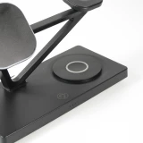 Station de charge magn&eacute;tique 5 en 1 Chargement sans fil 15W avec MagSafe - Contr&ocirc;le tactile - Veilleuse LED - Noir