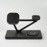 Station de charge magn&eacute;tique 5 en 1 Chargement sans fil 15W avec MagSafe - Contr&ocirc;le tactile - Veilleuse LED - Noir