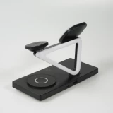 Station de charge magn&eacute;tique 5 en 1 Chargement sans fil 15W avec MagSafe - Contr&ocirc;le tactile - Veilleuse LED - Noir