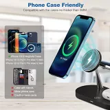 Station de charge magnétique sans fil 5 en 1 pour iPhone - Apple Watch, AirPods, lampe LED - Blanc