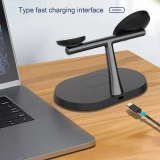 MagSafe 3-in-1 Ovaler Ladegerät für iPhone und Apple Watch - Schwarz
