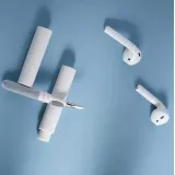 Stylo multi-nettoyage 3 en 1 outil pour les écouteurs et boîtier de charge - Blanc