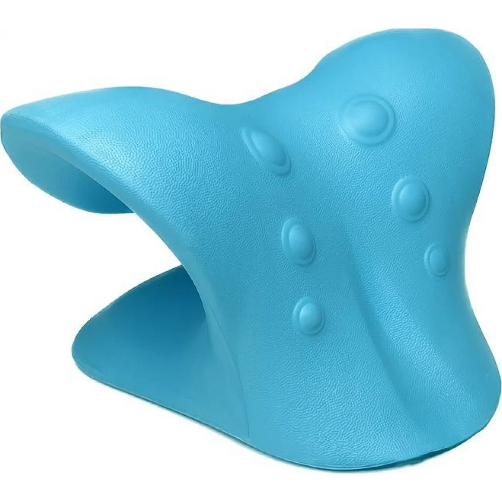 Nacken Support für lokale Entspannung und Massage der Halswirbelsäule aus starrem Kunststoff - Blau