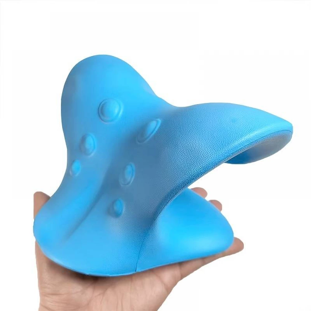 Nacken Support für lokale Entspannung und Massage der Halswirbelsäule aus starrem Kunststoff - Blau