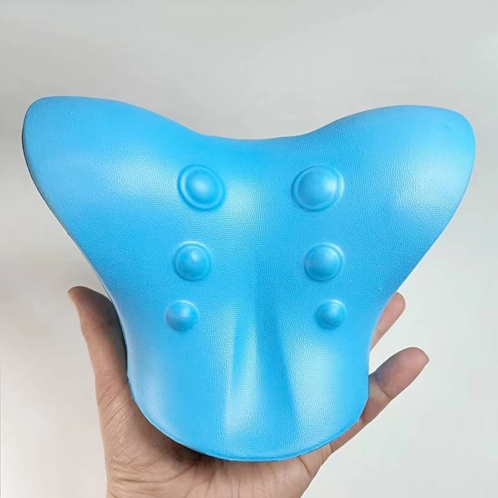 Nacken Support für lokale Entspannung und Massage der Halswirbelsäule aus starrem Kunststoff - Blau