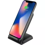 Universeller wireless Handyhalter QI - Kabellose Ladestation Fast Charge - Schwarz