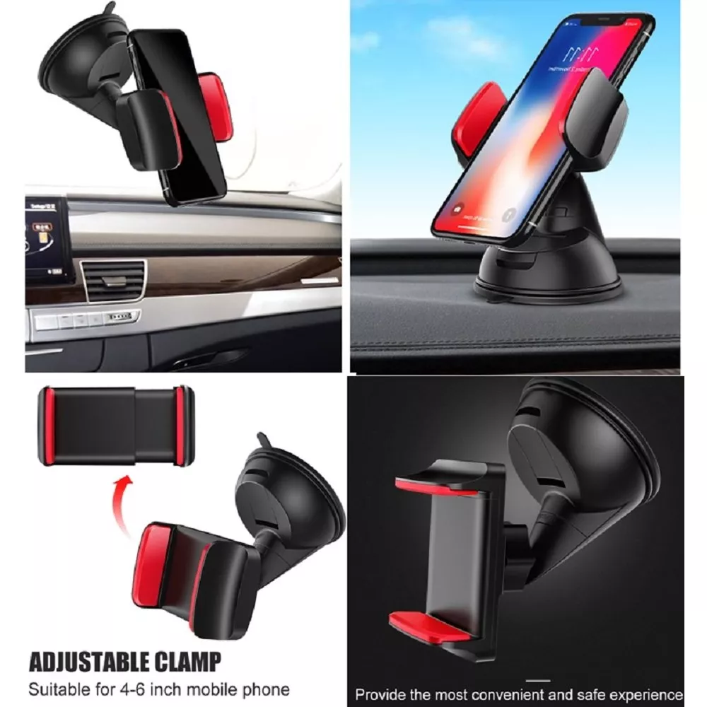 Universal-Handyhalter mit Saugnapf-System aus Silikon, 360 Grad drehbar, Clip
