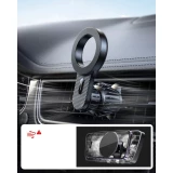 Support de voiture magn&eacute;tique look carbon pour iPhone avec MagSafe Joyroom JR-ZS355 - Noir