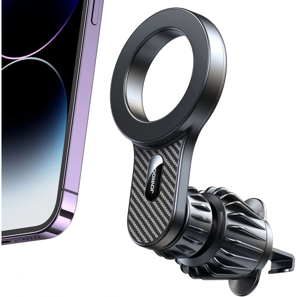 Support de voiture magn&eacute;tique look carbon pour iPhone avec MagSafe Joyroom JR-ZS355 - Noir