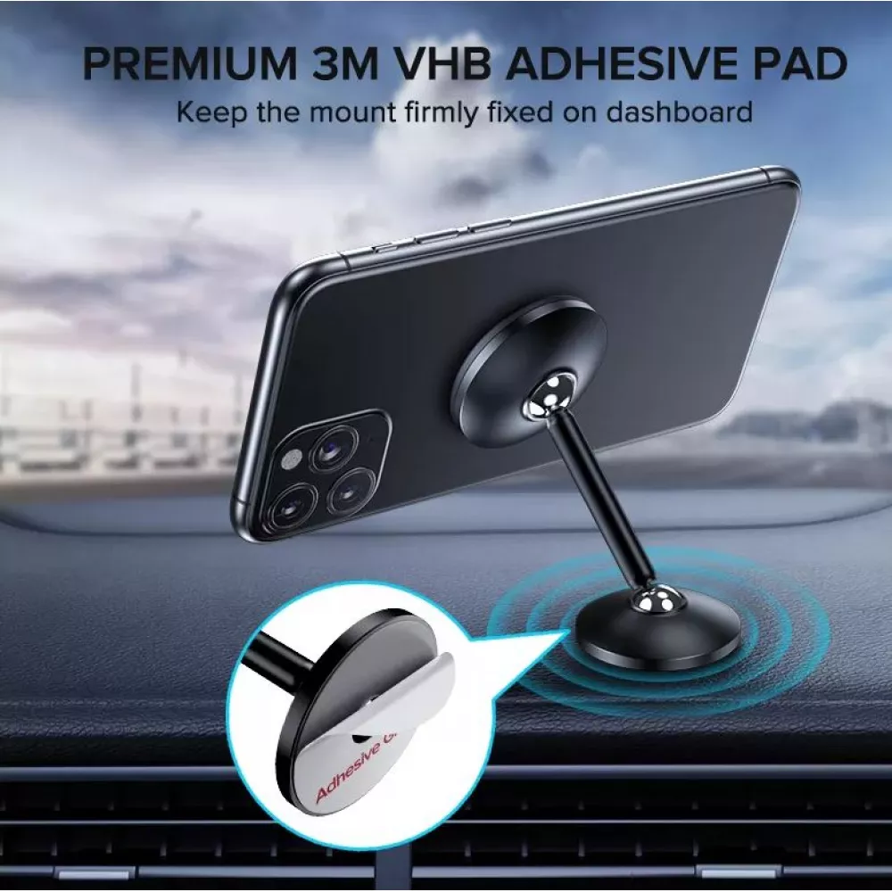 Support magnétique universel pour voiture - salle de bain - bureau avec tige en aluminium