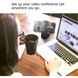 Support multifonctionnel pour smartphone, rotatif à 360 degrés, pour les voyages et l'avion - Noir