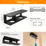 Support ordinateur portable discret &agrave; fixer sous le bureau avec vis (universel, taille adaptable) - Noir