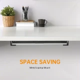 Support ordinateur portable discret &agrave; fixer sous le bureau avec vis (universel, taille adaptable) - Noir