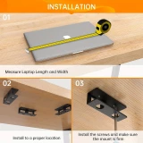 Support ordinateur portable discret &agrave; fixer sous le bureau avec vis (universel, taille adaptable) - Noir