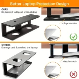 Support ordinateur portable discret &agrave; fixer sous le bureau avec vis (universel, taille adaptable) - Noir