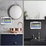 Support pour smartphone anti-buée étanche aux éclaboussures pour salle de bain - Blanc