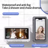 Support pour smartphone anti-buée étanche aux éclaboussures pour salle de bain - Blanc